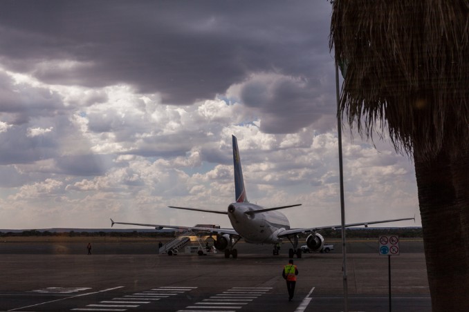 Flughafen Windhoek bei Regen