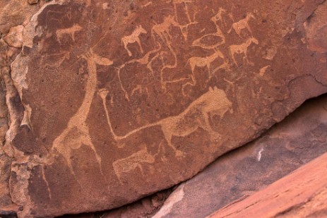 Lion Man bei Felszeichnungen bei Twyfelfontein